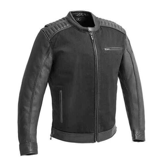 Daredevil Men's Motorcycle Twill/Leather Jacket - Picture 1 of 5